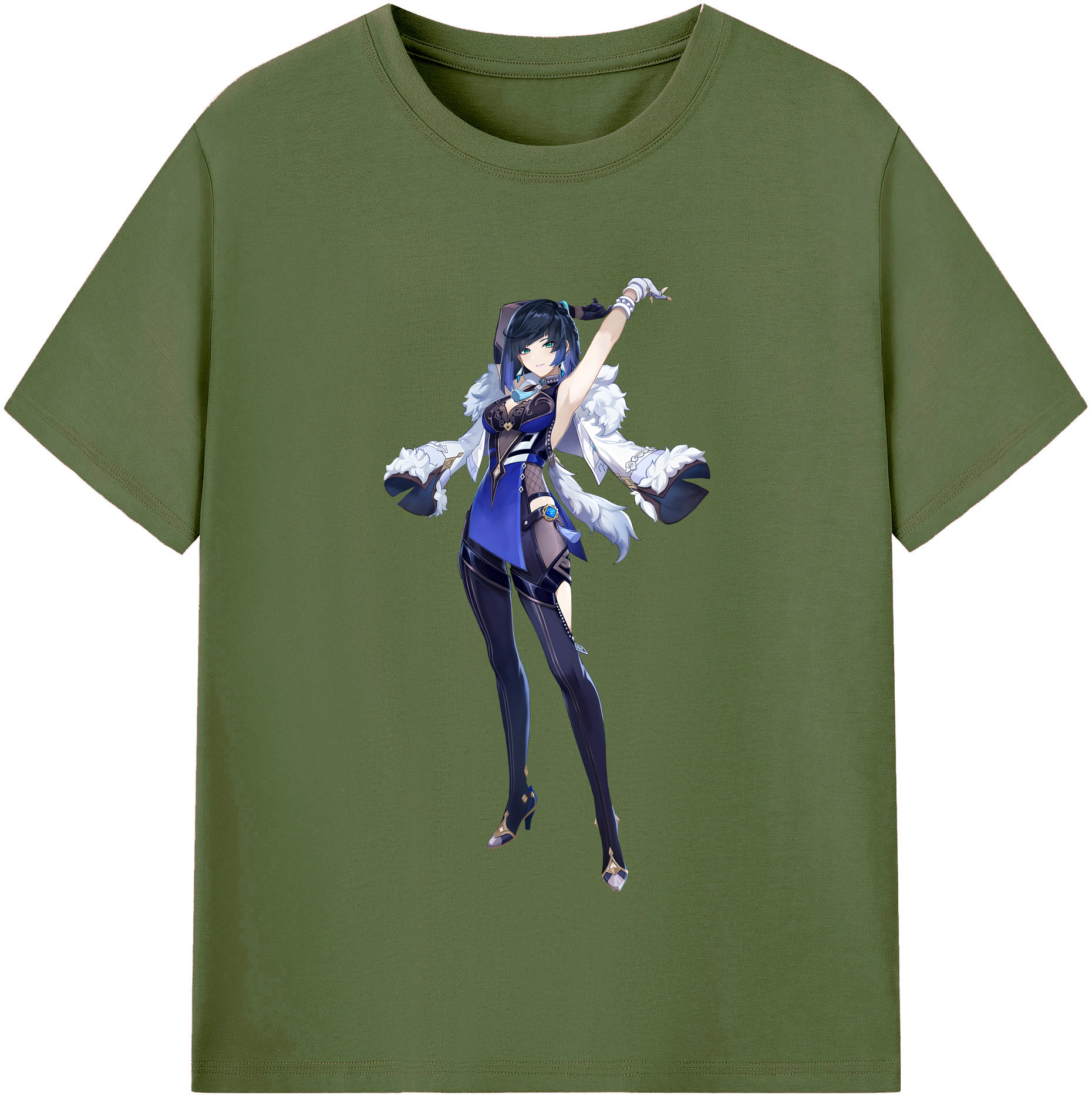 げんし神 夜兰 やらん genshin Yaran 綿100％半袖Tシャツ（フロントプリント）